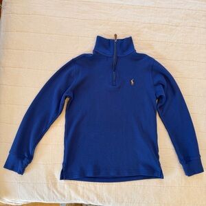 Polo Ralph Lauren Indigo Cotton Interlock Quarter-Zip Pullover
